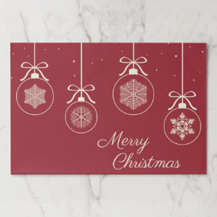 Bloc De Hojas Papel de navidad rojo Merry Placemat 25 por Pad