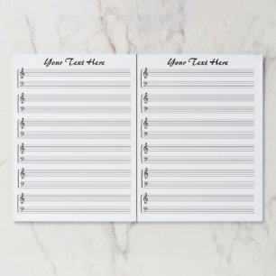 Bloc De Hojas Partitura en blanco personalizada personalizado