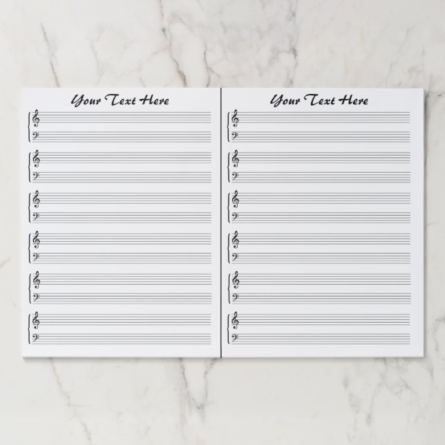 Bloc De Hojas Partitura en blanco personalizada personalizado (Anverso)