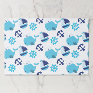 Bloc De Hojas Patrón de ballenas, ballenas ricas, ballenas azule