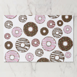Bloc De Hojas Patrón De Donuts, Donuts Rosados, Donuts Marrones