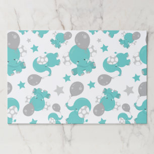 Bloc De Hojas Patrón De Elefantes Azules, Elefantes Cutetos, Est