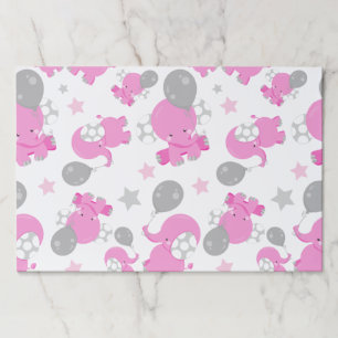 Bloc De Hojas Patrón De Elefantes Rosa, Elefantes Cutos, Estrell