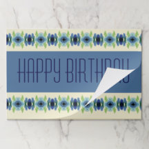 Patrón De Flor En Azul