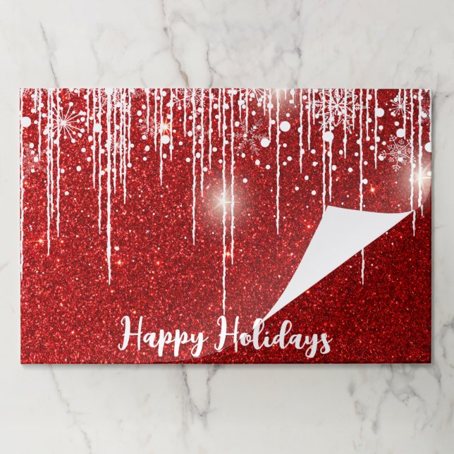 Bloc De Hojas Patrón de goteo de nieve de copo de nieve blanco r (Plegada)