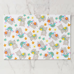 Bloc De Hojas Patrón De Llamas, Llamas Cutas, Alpacas, Flores