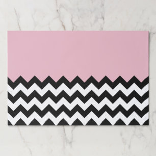 Bloc De Hojas Patrón de zigzag negro y blanco, chevron, rosa