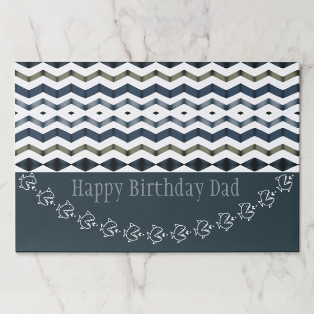 Bloc De Hojas Patrón moderno con tonos de azul Placemat (Anverso)