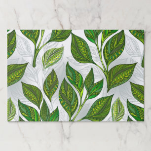 Bloc De Hojas Patrón sin inconvenientes con hojas de té verdes
