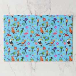 Bloc De Hojas Patrón Turco De Aves Sin Mar Y Flamingo Y Arara