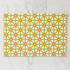 Bloc De Hojas Patrón verde y amarillo inspirado en el Naranja re