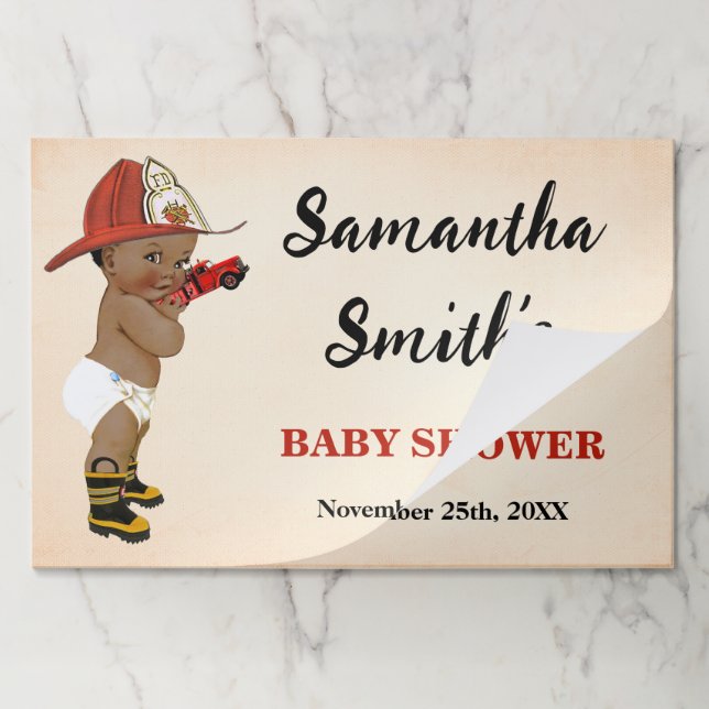 Bloc De Hojas Pequeño avión militar Baby Shower de bomberos (Plegada)