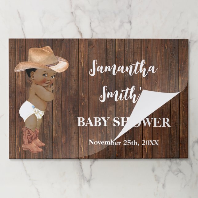 Bloc De Hojas Pequeño taxista Baby Shower de cowboy (Plegada)