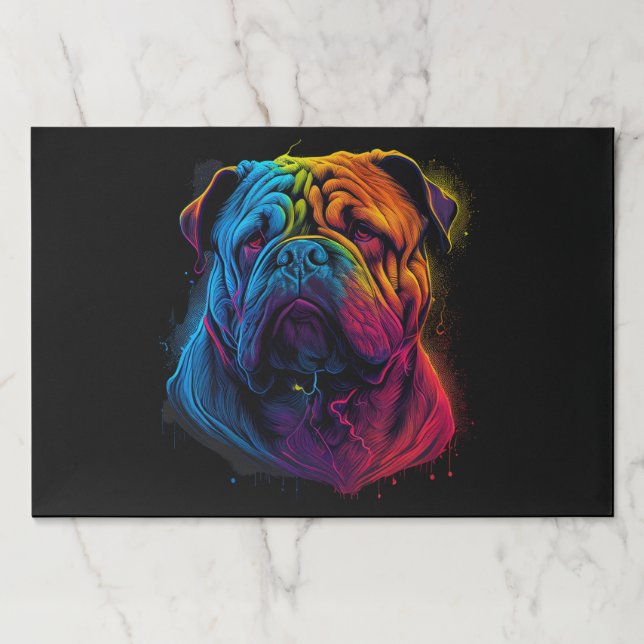 Bloc De Hojas Perro chino Shar Pei brillante y brillante, Shar-P (Anverso)