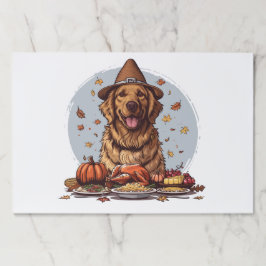 Bloc De Hojas Perro de la recuperación de oro del Día de Acción 