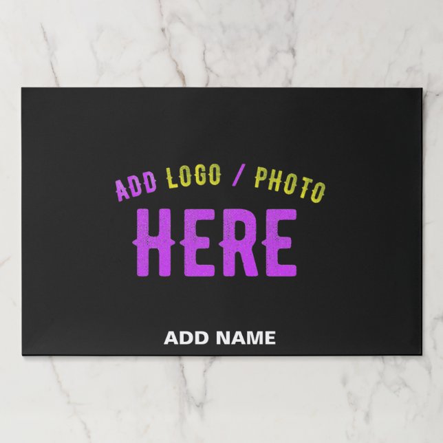 BLOC DE HOJAS PERSONALIZABLE MODERNO ESTILO NEGRO VERIFICADO MAR (Anverso)