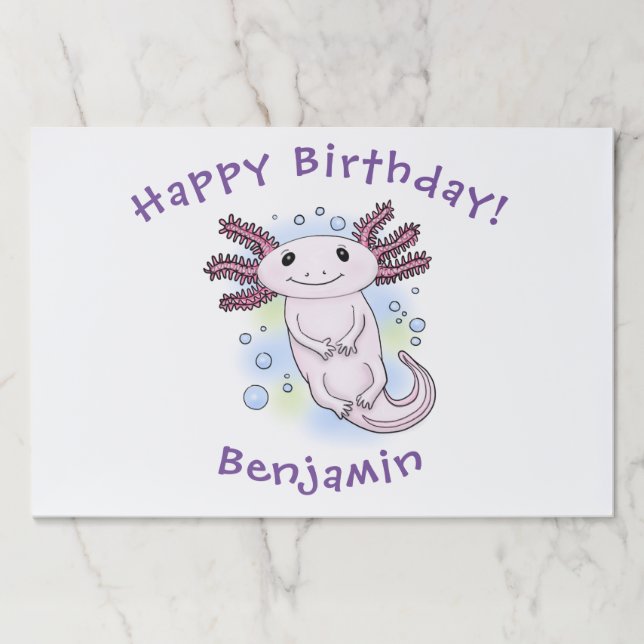 Bloc De Hojas Personalizado axolotópico rosa adorable (Anverso)