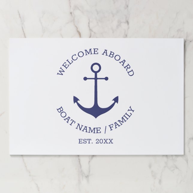 Bloc De Hojas Personalizado de anclaje Náutico Nombre del bote C (Anverso)