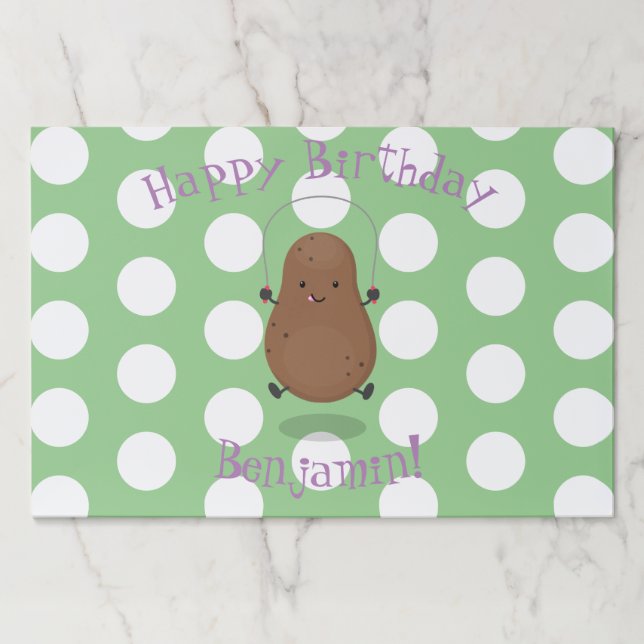 Bloc De Hojas Personalizado de cuerda de saltar de patata feliz (Anverso)