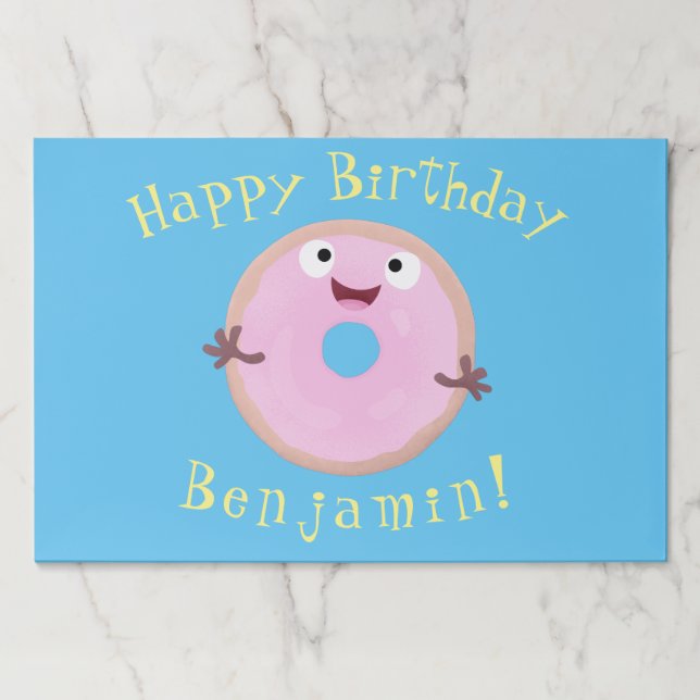 Bloc De Hojas Personalizado de donut rosa alegre y brillante (Anverso)