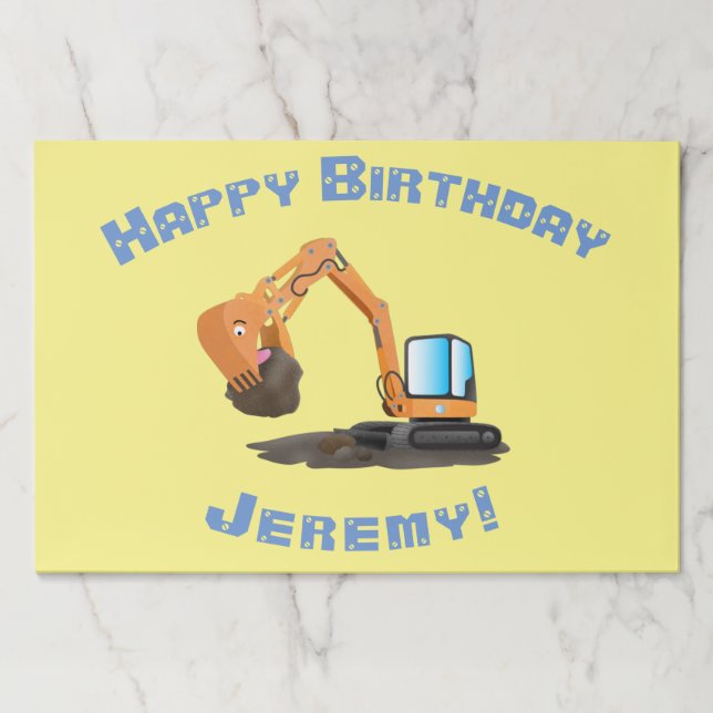 Bloc De Hojas Personalizado de excavadora de naranja cúpula (Anverso)