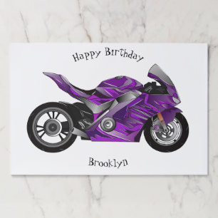 Bloc De Hojas Personalizado de motocicleta Purple