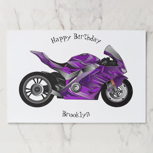 Bloc De Hojas Personalizado de motocicleta Purple (Anverso)