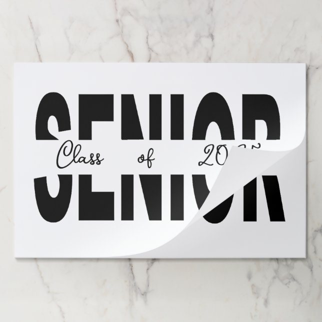 Bloc De Hojas Personalizado senior negro clásico (Plegada)