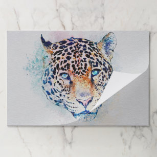 Bloc De Hojas Pintura colorida de retrato de leopardo moderno