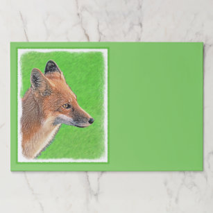 Bloc De Hojas Pintura de Red Fox - Arte de vida salvaje original