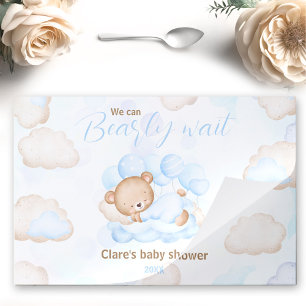 Bloc De Hojas Placas de papel de barrido de Baby Shower para oso