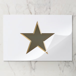 Bloc De Hojas Placas de papel de estrella blanca dorada del 4 de