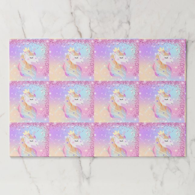 Bloc De Hojas Placas de papel de Unicornio, Fiesta mágico (Anverso)