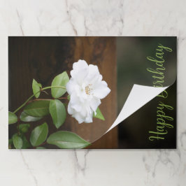 Bloc De Hojas Placas de papel Rosa del Jardín Blanco