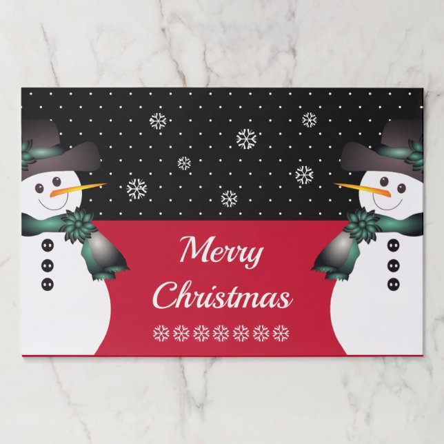 Bloc De Hojas Placemat de barro rojo negro y blanco grande para  (Anverso)