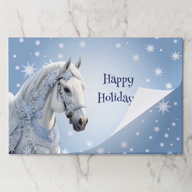 Bloc De Hojas Placemat de carnicería para Navidades de caballos (Plegada)