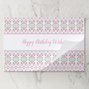 Bloc De Hojas Placemat de cumpleaños 25 con patrones en Teal y r