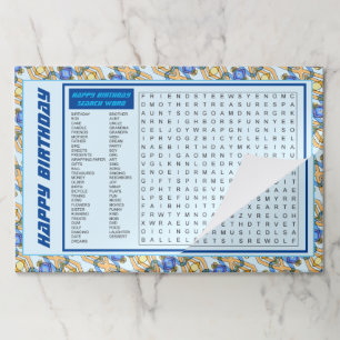 Bloc De Hojas Placemat de diversión con papel de cumpleaños