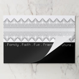 Bloc De Hojas Placemat de inspiración Negra Y Blanca