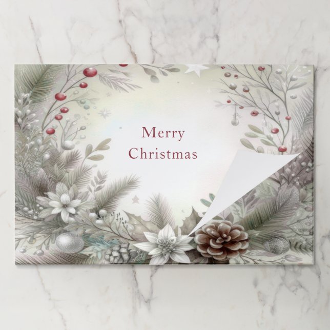 Bloc De Hojas Placemat de invierno para los navidades (Plegada)