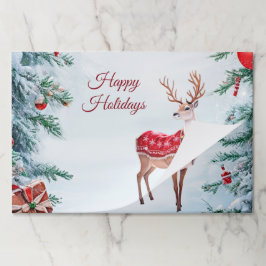 Bloc De Hojas Placemat de la festividad de renos