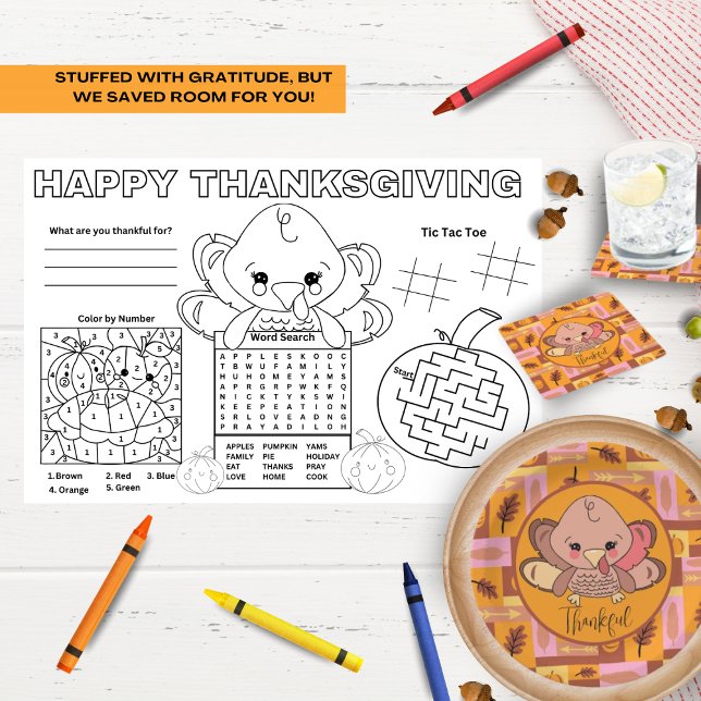 Bloc De Hojas Placemat de la hoja de actividad de la tabla de ni (The Thanksgiving kids table has never been more fun!)