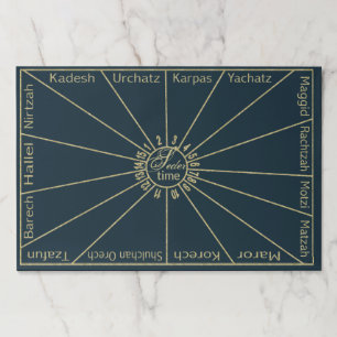 Bloc De Hojas Placemat de la Pascua Elegante Seder 15 Pasos