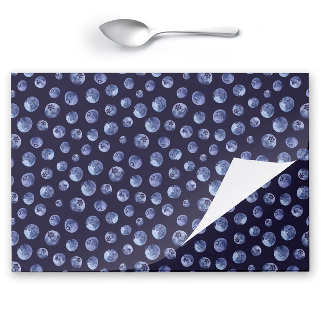 Bloc De Hojas Placemat de papel azul oscuro de arándano azul (Blueberry Dark Blue Tearaway Paper Placemat)