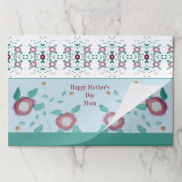 Bloc De Hojas Placemat De Papel Blanco Y Rosa Turquesa