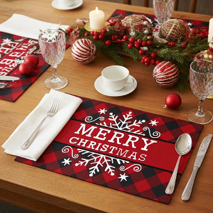 Bloc De Hojas Placemat de papel con copo de nieve de Navidad