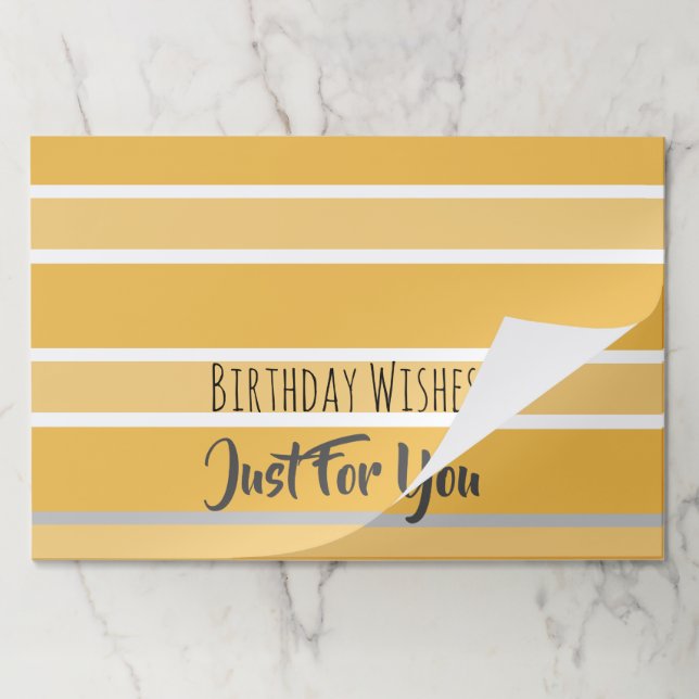 Bloc De Hojas Placemat de papel con deseos de cumpleaños (Plegada)