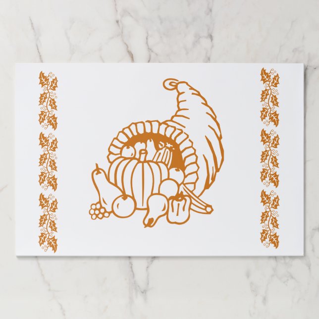 Bloc De Hojas Placemat de papel - Cuerno de abundancia (Anverso)