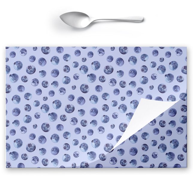 Bloc De Hojas Placemat de Papel de aleta azul de arándano azul (Blueberry Blue Tearaway Paper Placemat)