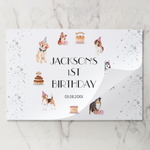 Bloc De Hojas Placemat de papel de cumpleaños para perros con pe